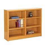 Review Concepts in Wood  / Solid American Red Oak Double-Wide Bookcase- Light Oak