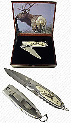 BIG BUCK DEER Pocket Knife (SILVER) by pachi paradice
