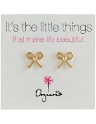 Dogeared "Its the Little Things" Gold-Plated Silver Bow Post Earrings
