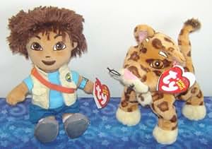 Amazon.com: Ty Beanie Babies - Set of 2 Beanies (Diego & Baby Jaguar