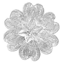 Brooch, 'Mae Sariang Flower' 2" W 2" L