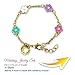 Hand Painted Flower Earrings For Women Gold Plated Dangle Earrings - Two Colorful Flowers With A Center Crystal On Dangle Gold Chain Enamel Earrings For Teens Quality Fashion Jewelry Earrings For Mom