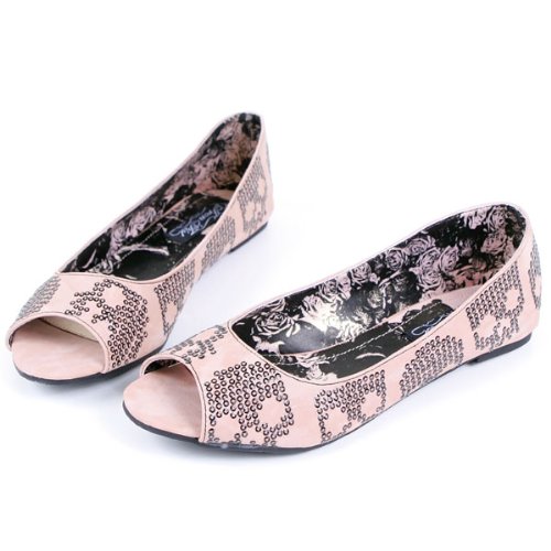 Iron Fist Sugar Hiccup Peep Toe Flat Girls Shoes Blush