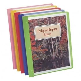Oxford 99812 Clear Front Poly Report Covers, 8-1/2 x 11, Assorted Colors, 25/box