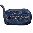 Denim Purse with Silver Bling Crafted from Vintage Denim, 8 x 5