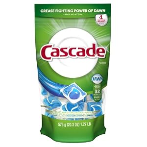 Cascade 2-in-1 Action Pacs Dishwasher Detergent, Fresh Scent, 32-Count (Pack of 5)