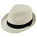 Epoch Unisex Basic Cool Lightweight Summer Derby Fedora Trilby Adjustable Hat White