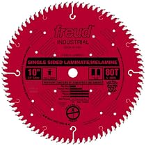 Freud LU98R010 10-Inch 80 Tooth TCG Single Sided Laminate and Melamine Cutting Saw Blade with 5/8-Inch Arbor and PermaShield Coating