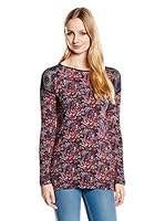 Peace & Love Camiseta Manga Larga (Rojo / Azul)