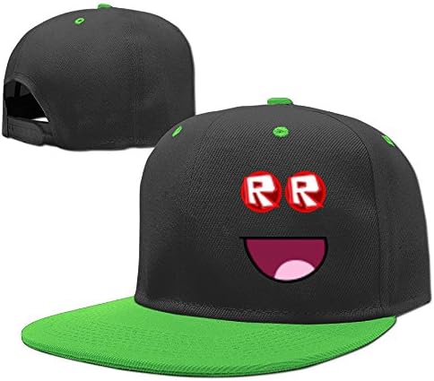 YOUDEE Kid's ROBLOX Game Plain Adjustable Snapback Hats Caps KellyGreen