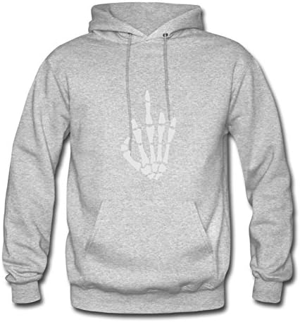 Men Middle Finger Made Of Bone Hoody -medium Regular Painting Grey