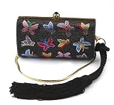 Multicolor Butterfly Crystal Purse Evening Bag
