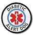 DIABETIC ALERT DOG Black Rim Medical Alert 2.5 inch Sew-on Patch