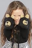 deLux The Kids Black Bear Mittens,Kids for Unisex