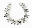Silvertone Ornate Elephant Magnetic Closure Bracelet Fashion Jewelry