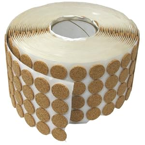 ADHESIVE KISS CUT CORK BUTTON ROLLS - 1 16 THICK, 3 8 DIA, 12000 PIECES by 