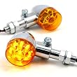 Front And Rear Mini Turn Signals Blinker Amber LED Light Amber Transparent Lens For Metric Cruiser Chopper Harley Davidson Suzuki Honda Kawasaki Yamaha