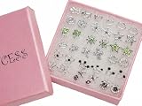 51QEljhpLML. SL160  Pack of 18 Color Crystal Fashion Jewelry Stud Earrings for Teen Girls Women