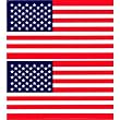 2 Pack - Patriotic American Flag- 2X 4 - Stickers