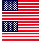 2 Pack - Patriotic American Flag- 2X 4 - Stickers