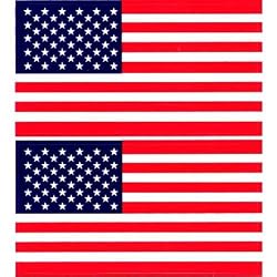 2 Pack - Patriotic American Flag- 2X 4 - Stickers
