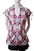 Event Plaid Button Down Branded Bib V Neck Shirt Pink