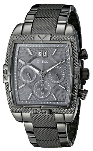 GUESS Men's U0261G2 Grey Chronograph Watch with Gun IP Plating