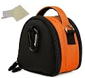 Orange Limited Edition Camera Bag Carrying Case with battery charger, battery charger, memory cards, and accessories Pocket for Casio EXILIM Zoom EX-S200 EX-FH100 EX-G1 EX-H30 EX-Z16 EX-ZR10 EX-ZR100 EX-ZS5BK EX-ZS5PK EX-ZS5SR EX-ZS5BE EX-ZS10BK EX-ZS10PK EX-ZS10SR EX-ZS10RD EX-H15 EX-Z16BK EX-Z16RD EX-Z16SR EX-H20G EX-Z35 EX-Z550PK EX-Z800 EX-Z2000 EX-Z2300 EXILIM EX-FH25 TRYX Card EX-S8BE Point and Shoot Digital Camera + One anti glare screen protector