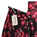 Fancyqube(TM Women Pleated Vintage Skirts Floral Print Midi Skirt Black L