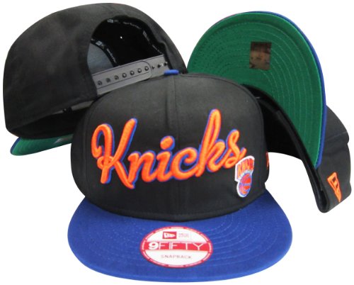 New York Knicks Black/Blue Two Tone Plastic Snapback Adjustable Plastic Snap Back Hat / Cap