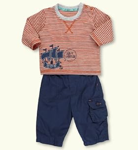 Pure Cotton Stripe T-Shirt & Cargo Trousers Outfit