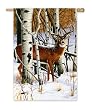 Deer in Birch Woods Silk Reflections Regular Size Flag
