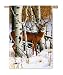 Deer in Birch Woods Silk Reflections Regular Size Flag