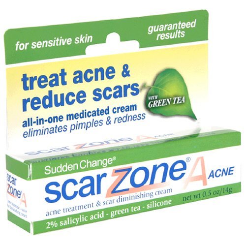 Sudden Change Scar ZoneA Acne Treatment & Scar Diminishing Cream, for Sensitive Skin, 0.5-Ounce Tubes, (Pack of 3)