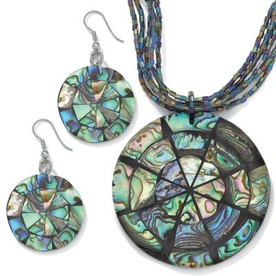 Abalone Disk Jewelry Set