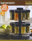 Kamenstein 16 Jar Revolving Spice Rack filled w/ spices