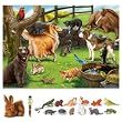 Melissa & Doug Pets Floor Puzzle with Pets Toob Set of 3 Items