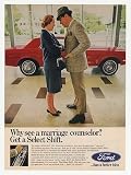 1967 Ford Mustang Select Shift Couple Arguing Print Ad
