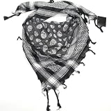 Skull Scarf - Black & White Cotton Skull Scarf for Men and Women - Square skull scarf