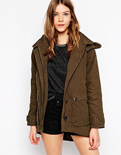 Parka London Cotton Parka Coat with Dipped Hem 並行輸入品