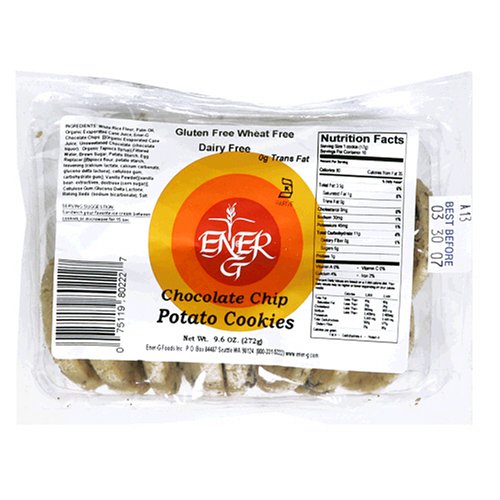 Ener-G Foods Chocolate Chip Potato Cookies, 9.6-Ounce Packages (Pack of 6)