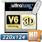 220 x 124 cm (253 cm Diagonale) Profi Motorleinwand von ULTRALUXX © im 16:9 Format (1:1,4:3,21:10 stufenlos einstellbar)-- Beamer Motorleinwand mit IR Fernbedienung + Wandschalter für Full HD, HDTV, 3D ready - Amazon Edition
