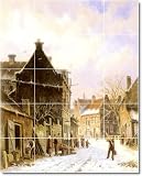 Adrianus Eversen City Shower Tile Mural 12 | 17x21.25 using (20) 4.25x4.25 tiles