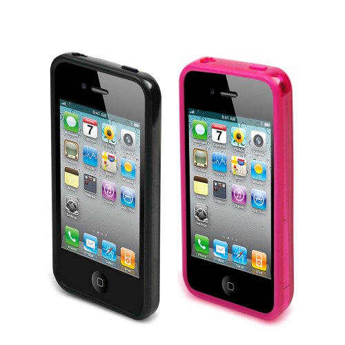 Muvit i-Belt Clear Konturen f&uuml;r Apple iPhone 4G, 2-er Pack fuchsia/schwarz Preisvergleich