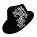 51QFHlw5U5L. AA75  BIG JEWELED CROSS ON BLACK FEDORA HAT
