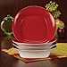 Rachael Ray Dinnerware Round & Square 4-Piece Stoneware Soup & Pasta Bowl Set, Red