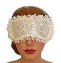 SCHLAFMASKE SCHLAFBRILLE SCHLAF BRILLE AUGENMASKE AUGEN MASKE SPITZE LACE WHITE WEISS 1 K&Uuml;HLKISSEN