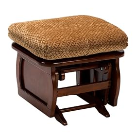 Click here to buy Deluxe Glider Ottoman - Gold/ Mahogany .