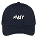 Trendy Apparel Shop Nasty Embroidered Soft Low Profile Adjustable Cotton Cap - Navy