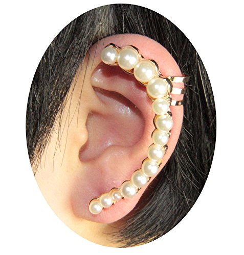 Fahion Women Trendy Graduated Pear Ear Cuff Stud Earrings